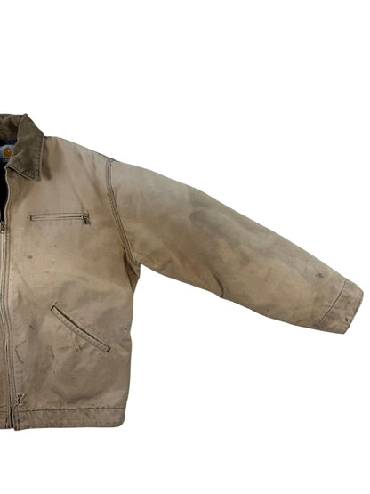 Vintage Carhartt Detroit Jacket J6BLJ Faded Distressed Brown Blanket Lined Men's L