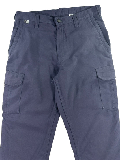 Vintage Carhartt  Flame Resistant 344-20 Cargo Carpenter Pants Navy Blue 33 L34