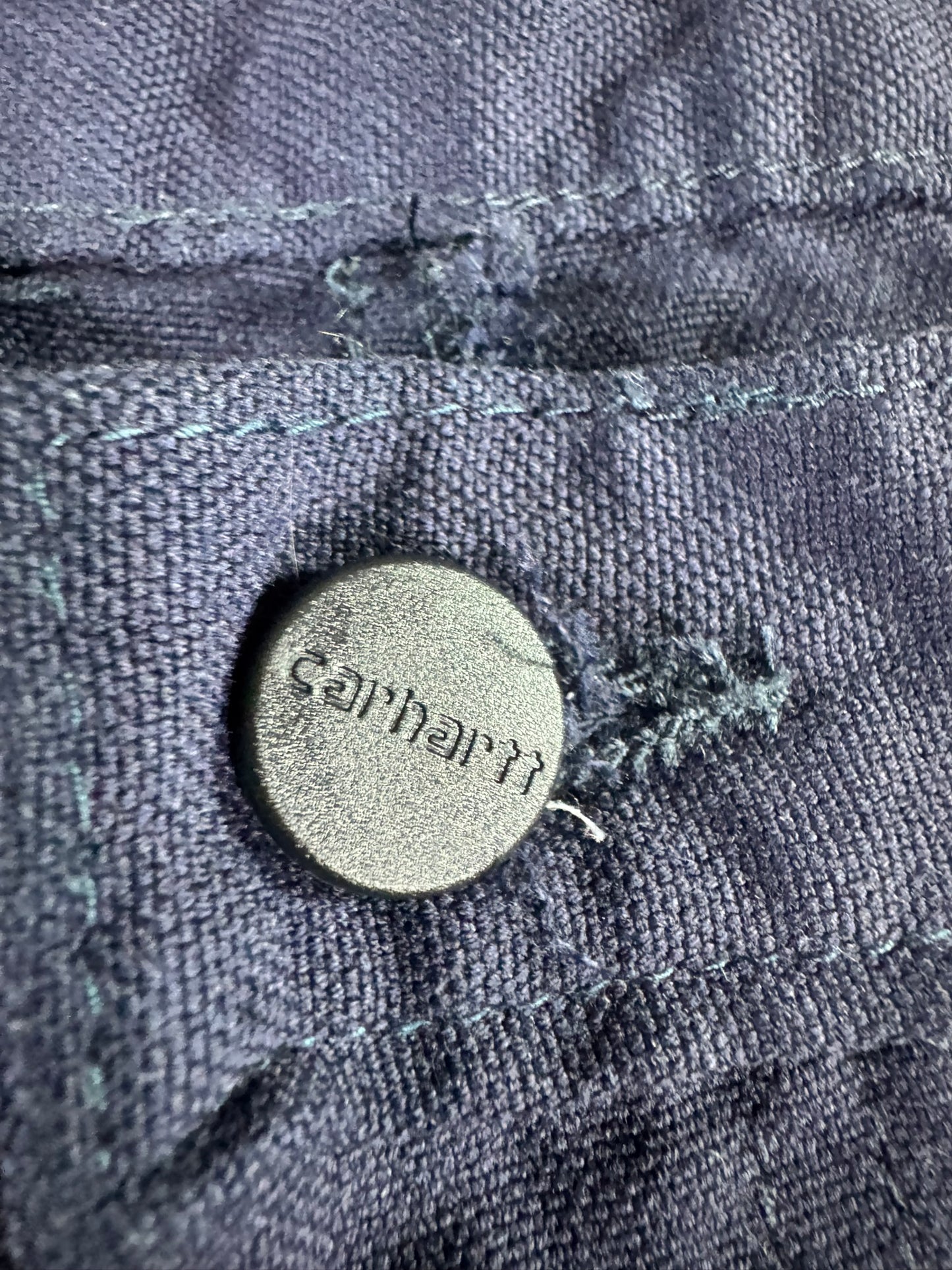 Vintage Carhartt  Flame Resistant 344-20 Cargo Carpenter Pants Navy Blue 33 L34