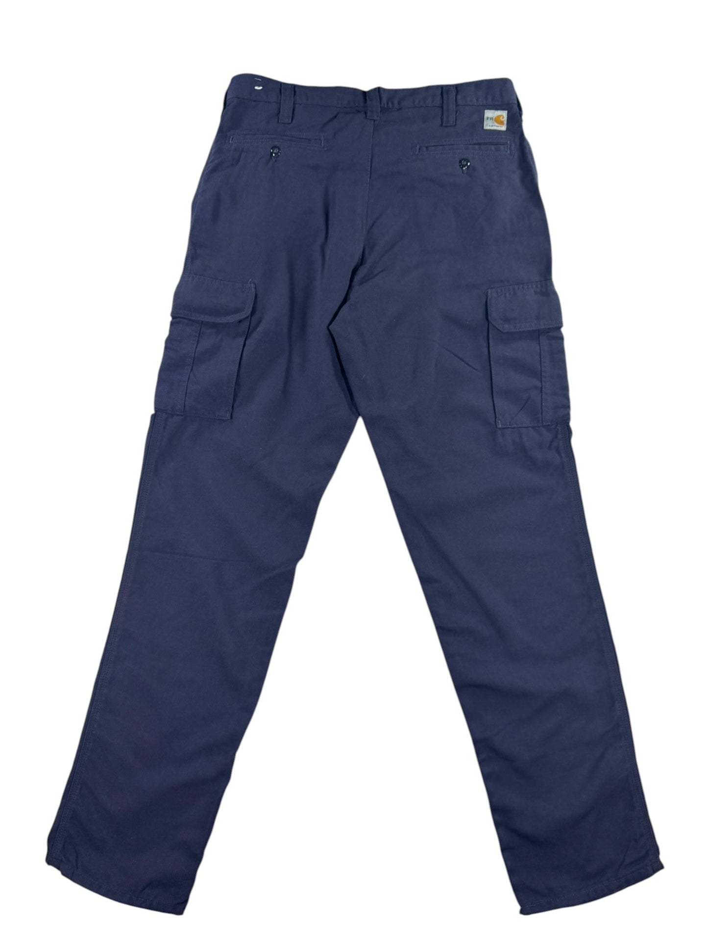 Vintage Carhartt  Flame Resistant 344-20 Cargo Carpenter Pants Navy Blue 33 L34
