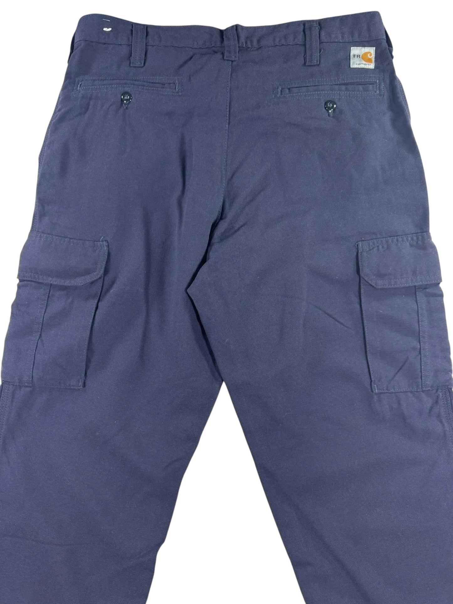 Vintage Carhartt  Flame Resistant 344-20 Cargo Carpenter Pants Navy Blue 33 L34