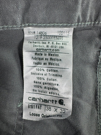 Carhartt B151 FAT Loose Original Fit Canvas Carpenter Work Pant Mens 36x32 Gray