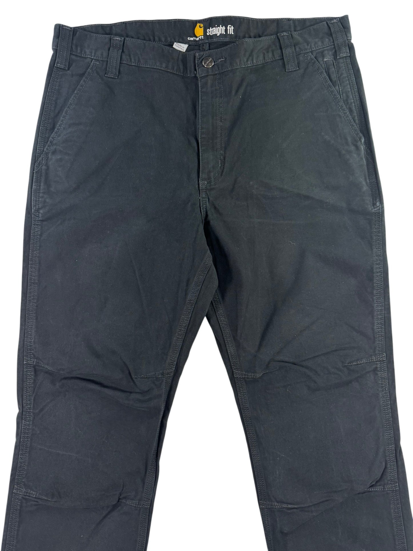 Carhartt Canvas Stretch Men’s 38x32 Pants Straight Fit Workwear Black