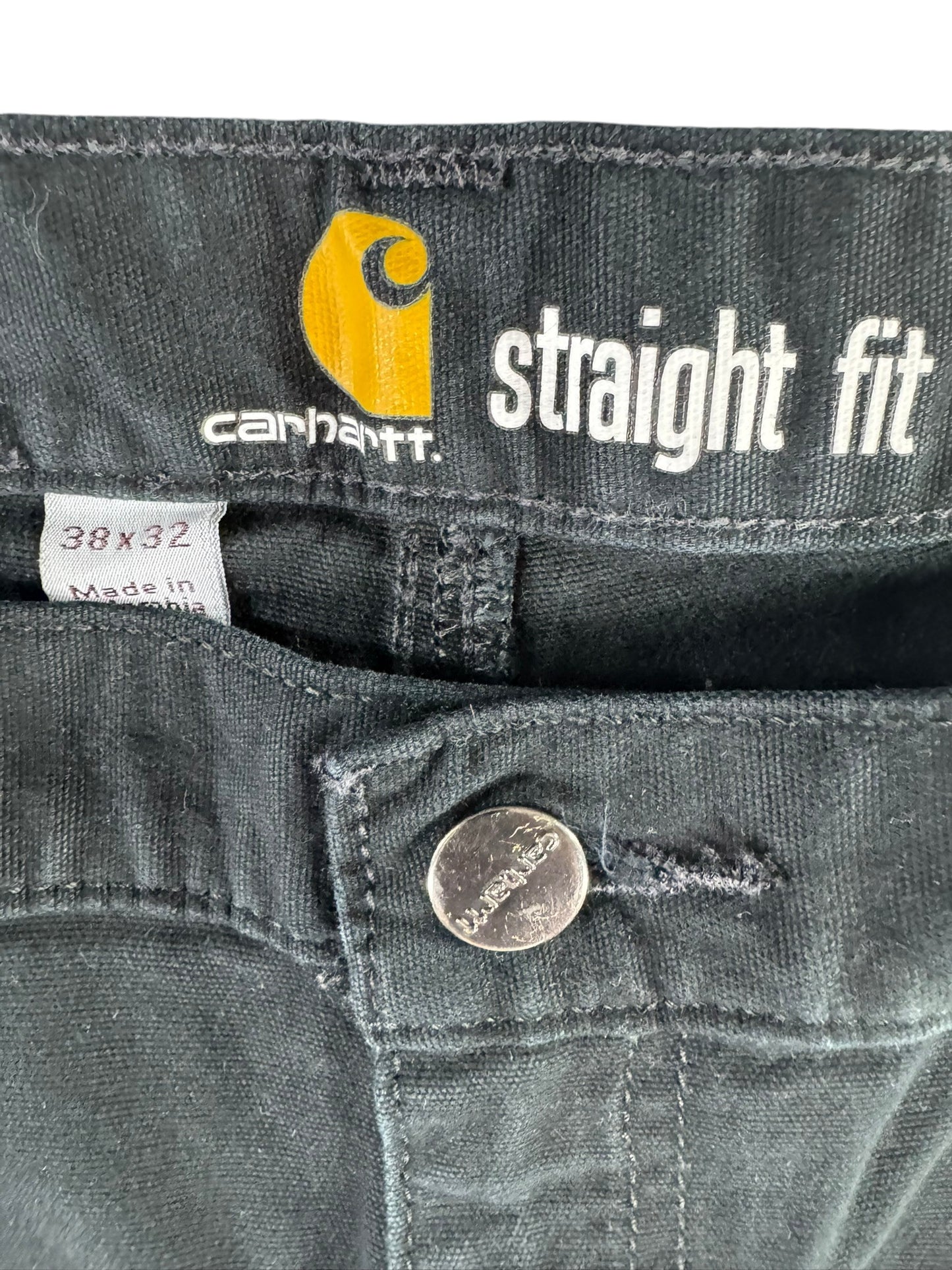 Carhartt Canvas Stretch Men’s 38x32 Pants Straight Fit Workwear Black