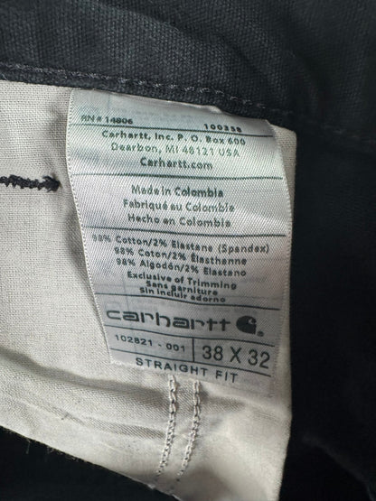 Carhartt Canvas Stretch Men’s 38x32 Pants Straight Fit Workwear Black