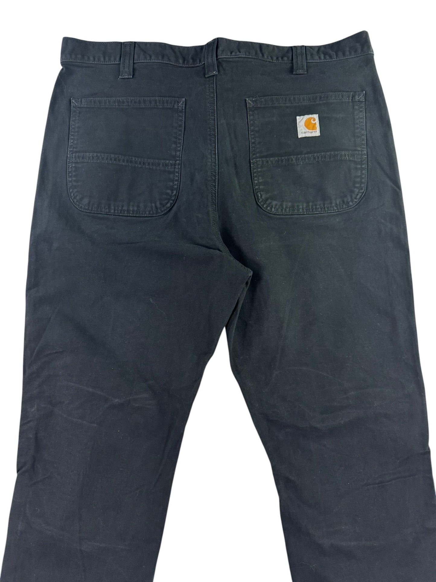 Carhartt Canvas Stretch Men’s 38x32 Pants Straight Fit Workwear Black