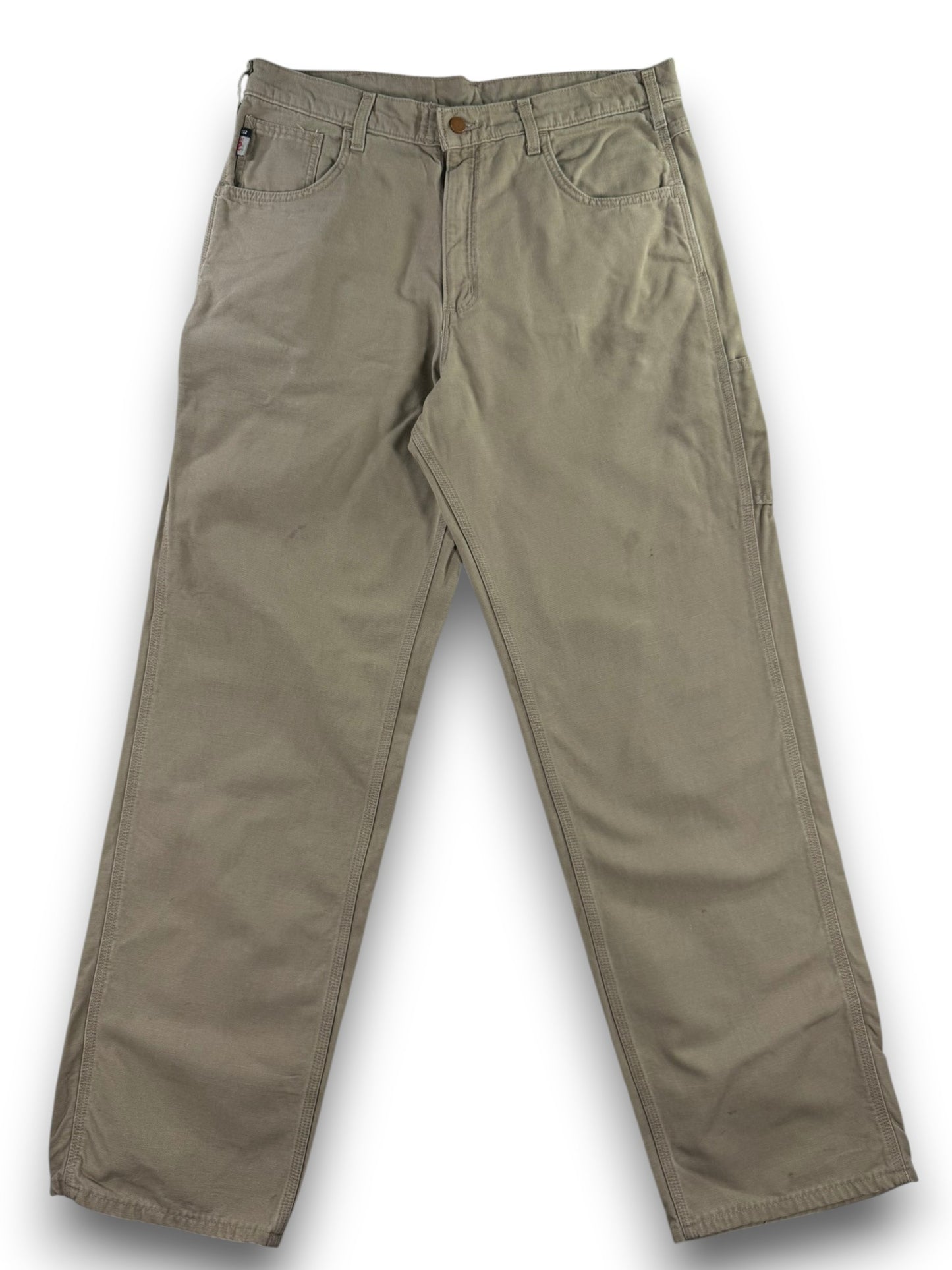 Carhartt Flame Resistant Work Pants Men's Size 36x34 FRB159 GKH Khaki Loose Fit