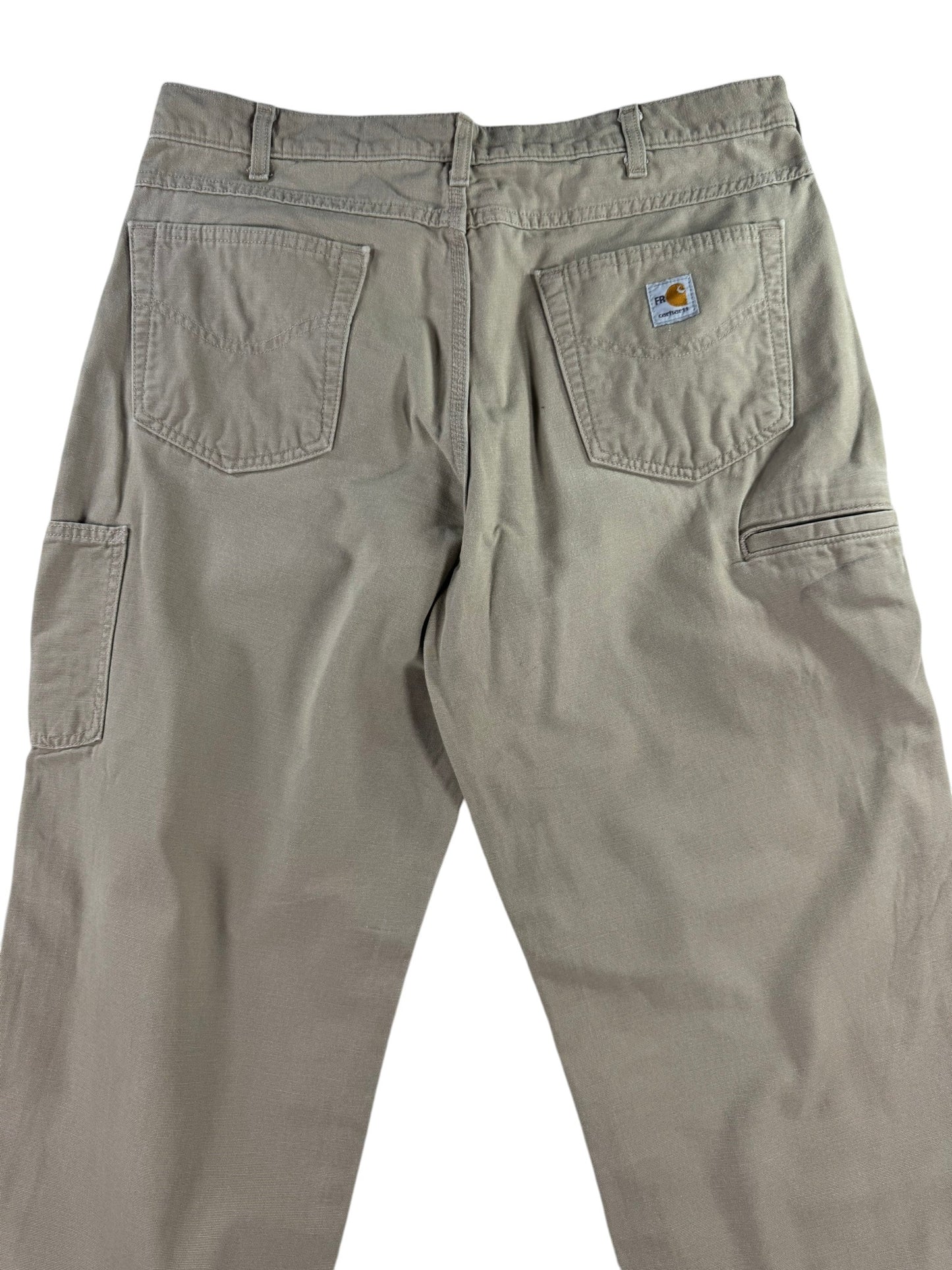 Carhartt Flame Resistant Work Pants Men's Size 36x34 FRB159 GKH Khaki Loose Fit