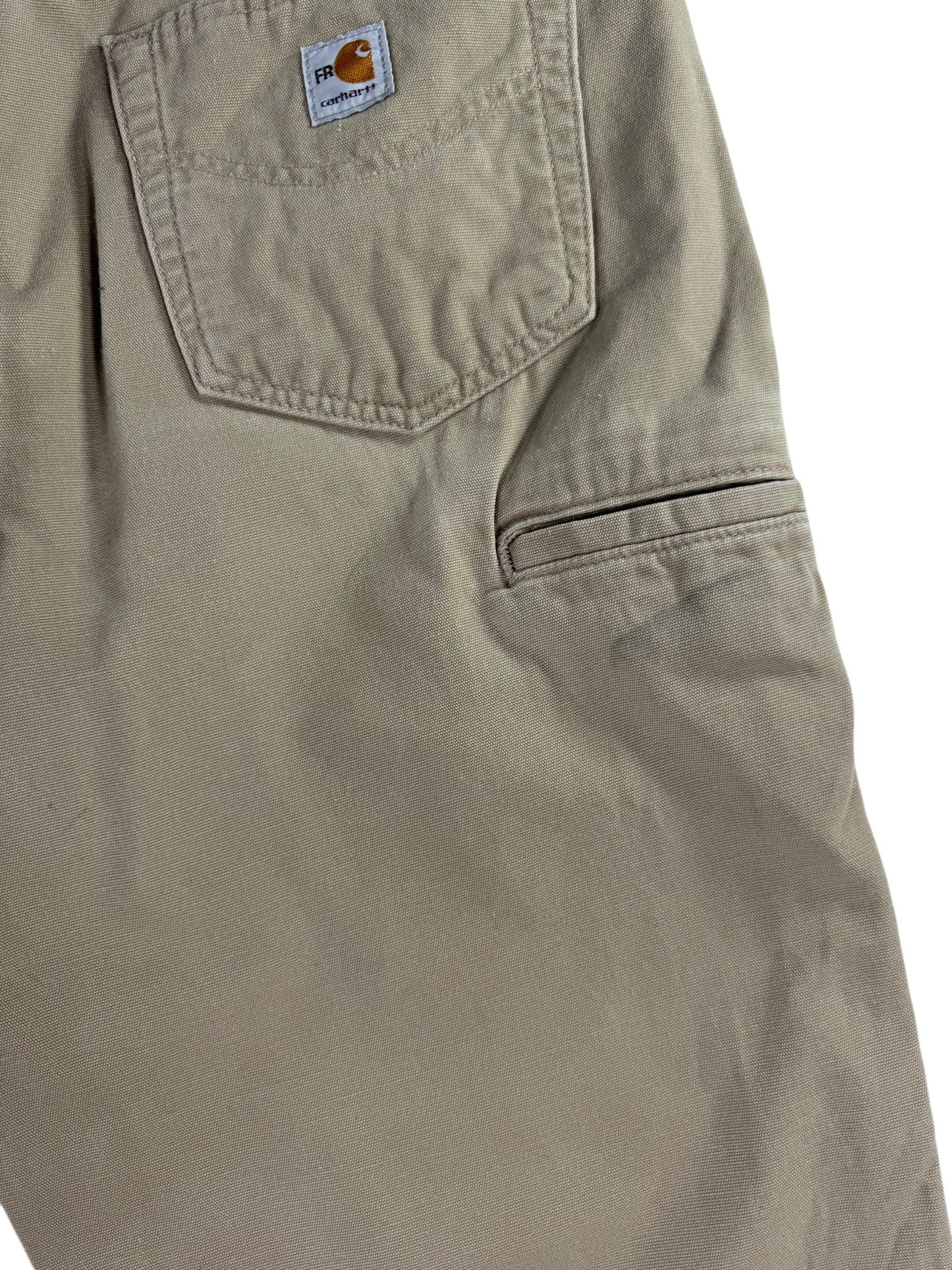 Carhartt Flame Resistant Work Pants Men's Size 36x34 FRB159 GKH Khaki Loose Fit