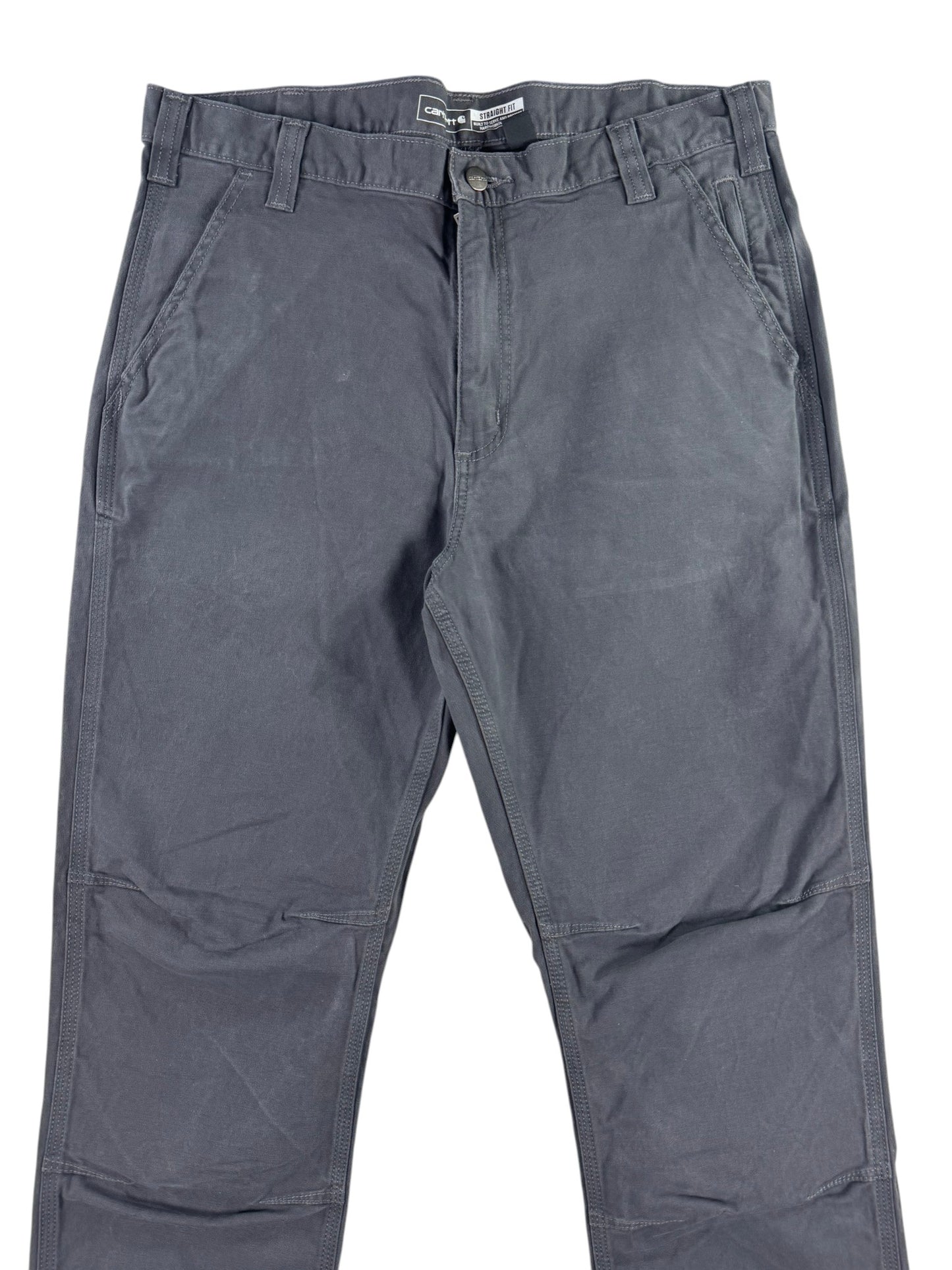 Carhartt Canvas Stretch Men’s 36x34 Pants Straight Fit Workwear Shadow Grey