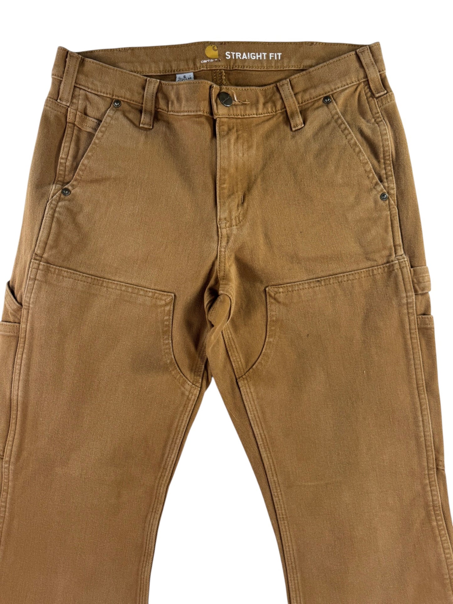 Carhartt 104296 BRN Women’s Straight Fit Stretch Double Knee Twill Pants Size 6