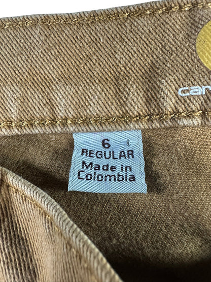 Carhartt 104296 BRN Women’s Straight Fit Stretch Double Knee Twill Pants Size 6