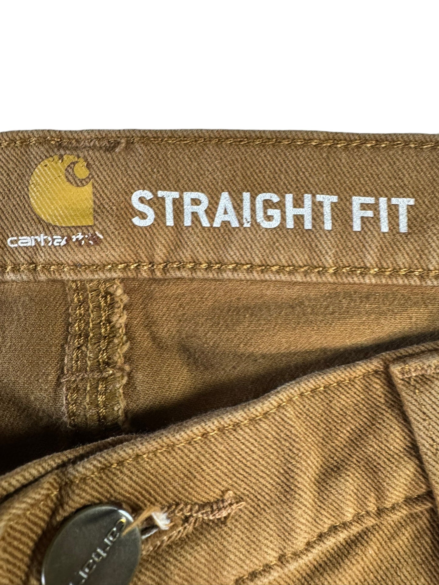 Carhartt 104296 BRN Women’s Straight Fit Stretch Double Knee Twill Pants Size 6