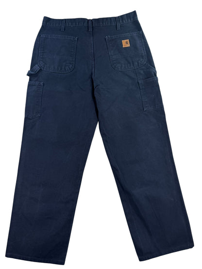 Carhartt Mens B11 MDT Midnight Navy Washed Duck Canvas Carpenter Work 36x30