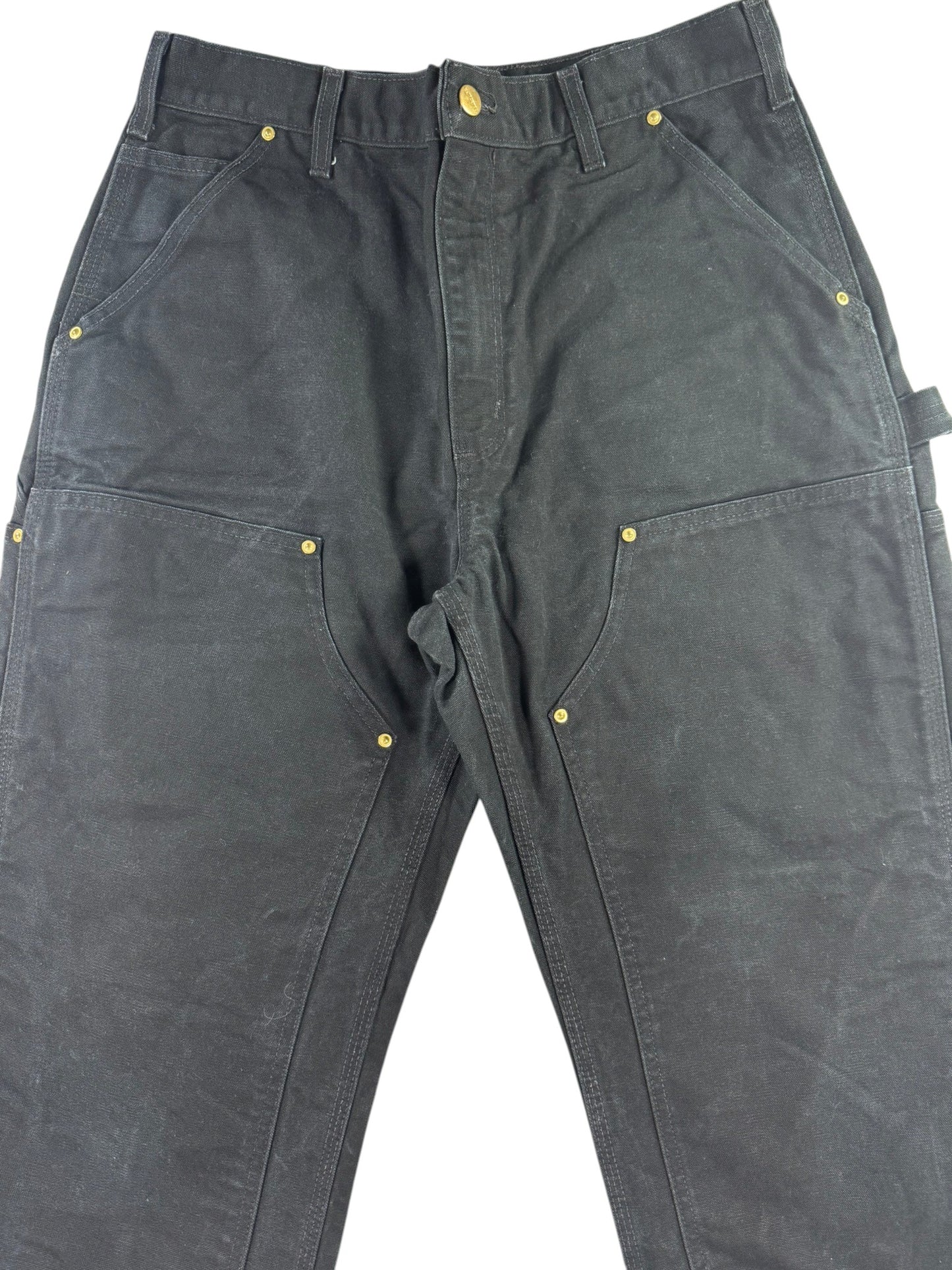 Carhartt B01 BLK Double Knee Duck Canvas Work Pants Mens 34x30 (Fits 32x28)