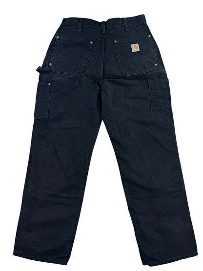 Carhartt B01 BLK Double Knee Duck Canvas Work Pants Mens 34x30 (Fits 32x28)