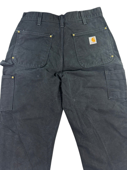 Carhartt B01 BLK Double Knee Duck Canvas Work Pants Mens 34x30 (Fits 32x28)