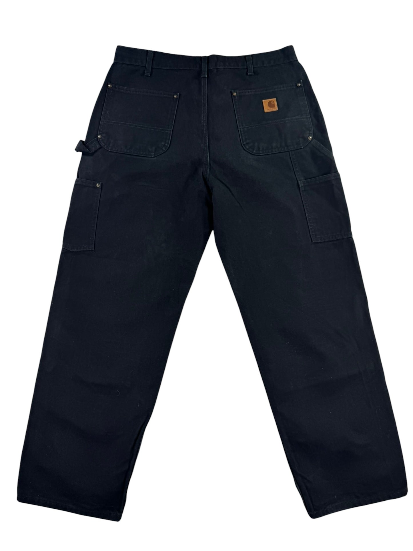 Carhartt B136 BLK Double Knee Canvas Work Pants Mens 36x30 (Fits 34x29)
