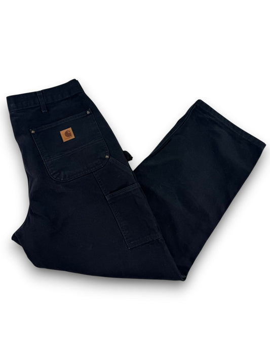 Carhartt B136 BLK Double Knee Canvas Work Pants Mens 36x30 (Fits 34x29)