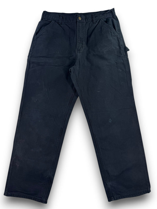 Carhartt B11 MDT Dark Navy Washed Duck Canvas Carpenter Work Pants Men's 34x30