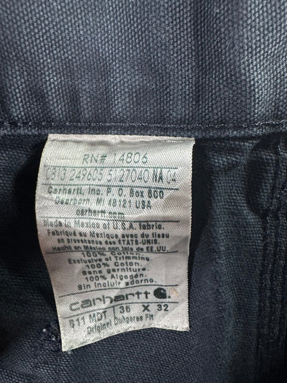 Carhartt B11 MDT Dark Navy Washed Duck Canvas Carpenter Work Pants Men's 34x30