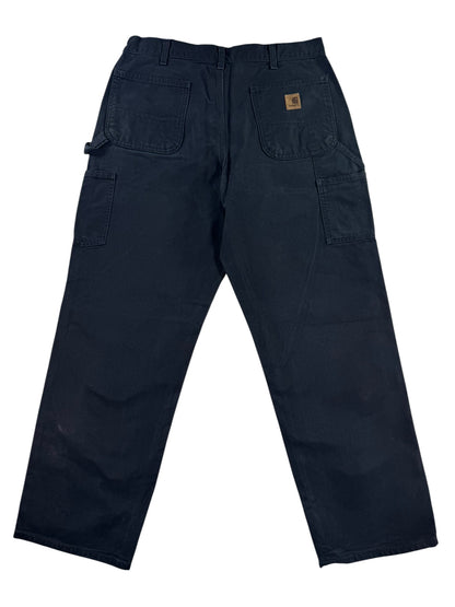 Carhartt B11 MDT Dark Navy Washed Duck Canvas Carpenter Work Pants Men's 34x30