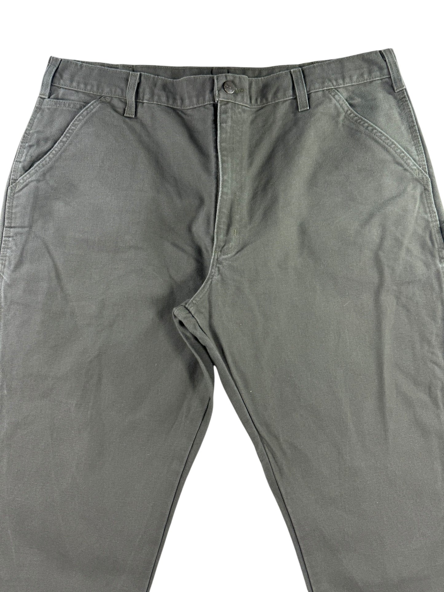 Carhartt B11 MOS Men's Carpenter Work Pants 38x32 Moss Green Loose Fit Dungaree
