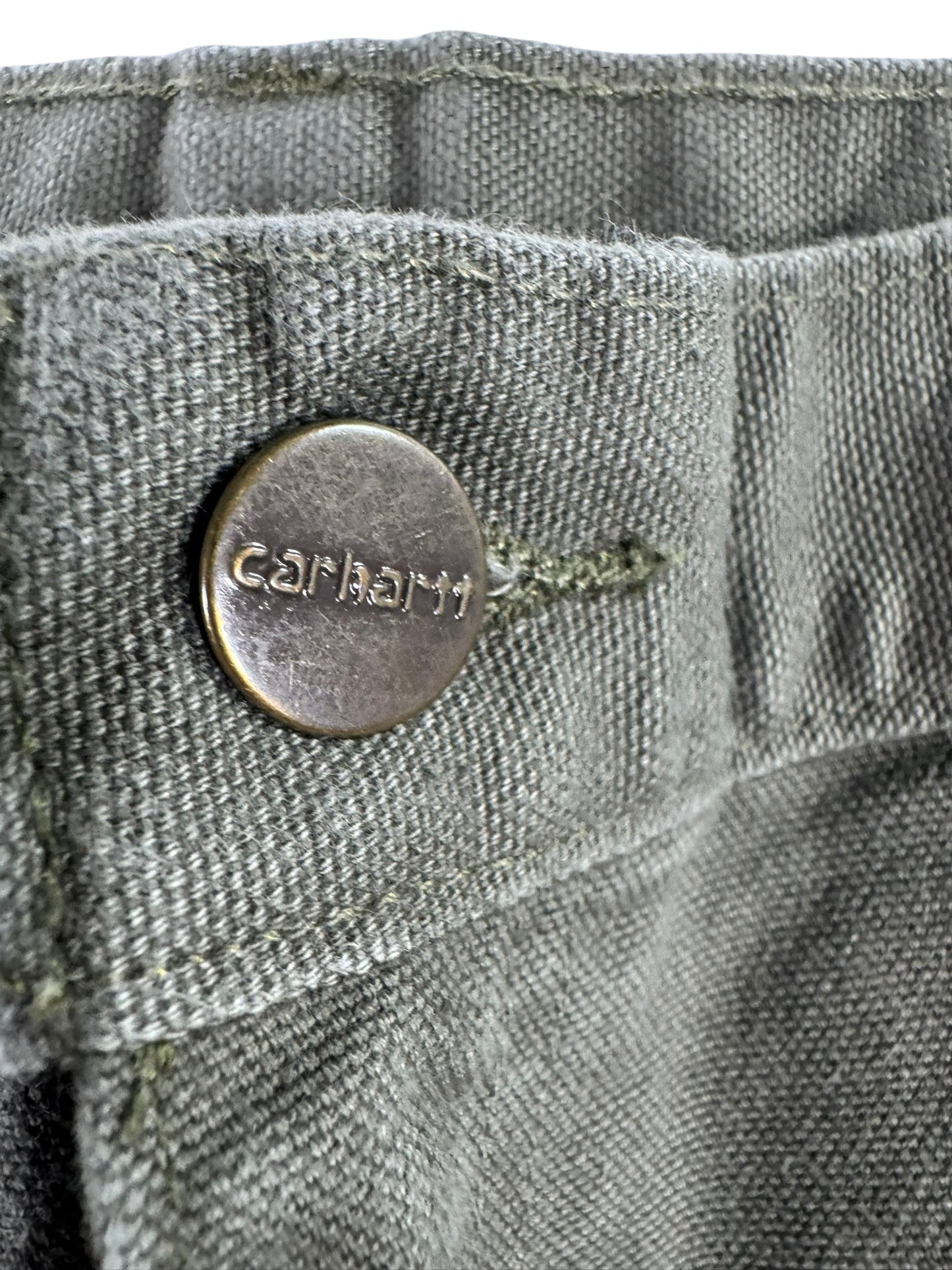 Carhartt B11 MOS Men's Carpenter Work Pants 38x32 Moss Green Loose Fit Dungaree