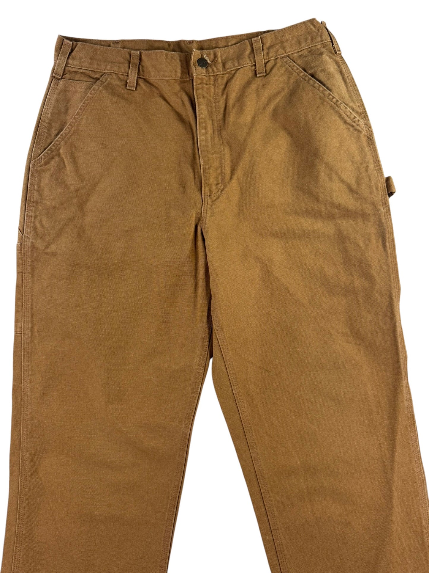 Carhartt B11 BRN Carpenter Pants Brown Duck Canvas Work Trousers Men's 34x34