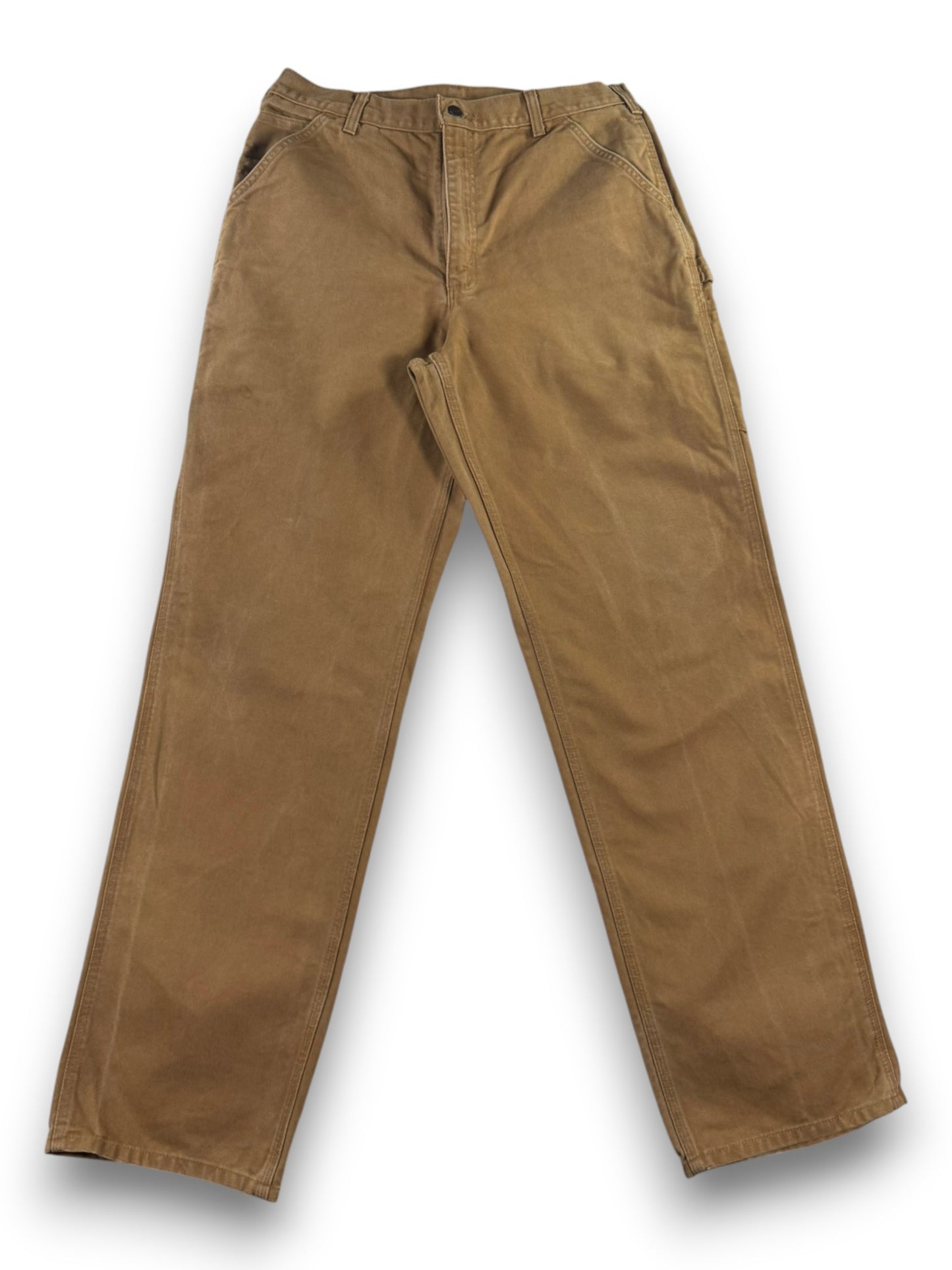 Carhartt B11 BRN Carpenter Pants Brown Duck Canvas Work Trousers Men's 34x35