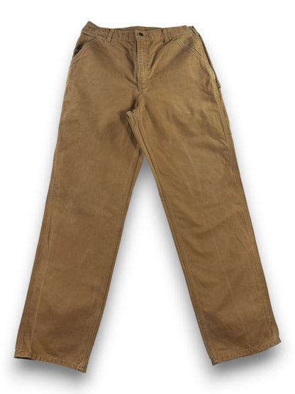 Carhartt B11 BRN Carpenter Pants Brown Duck Canvas Work Trousers Men's 34x35
