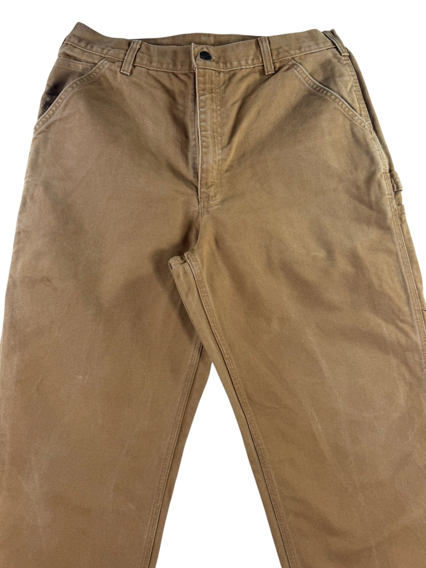 Carhartt B11 BRN Carpenter Pants Brown Duck Canvas Work Trousers Men's 34x35