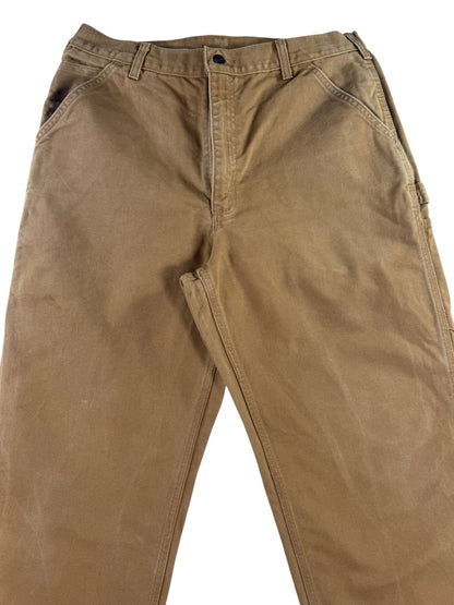 Carhartt B11 BRN Carpenter Pants Brown Duck Canvas Work Trousers Men's 34x35