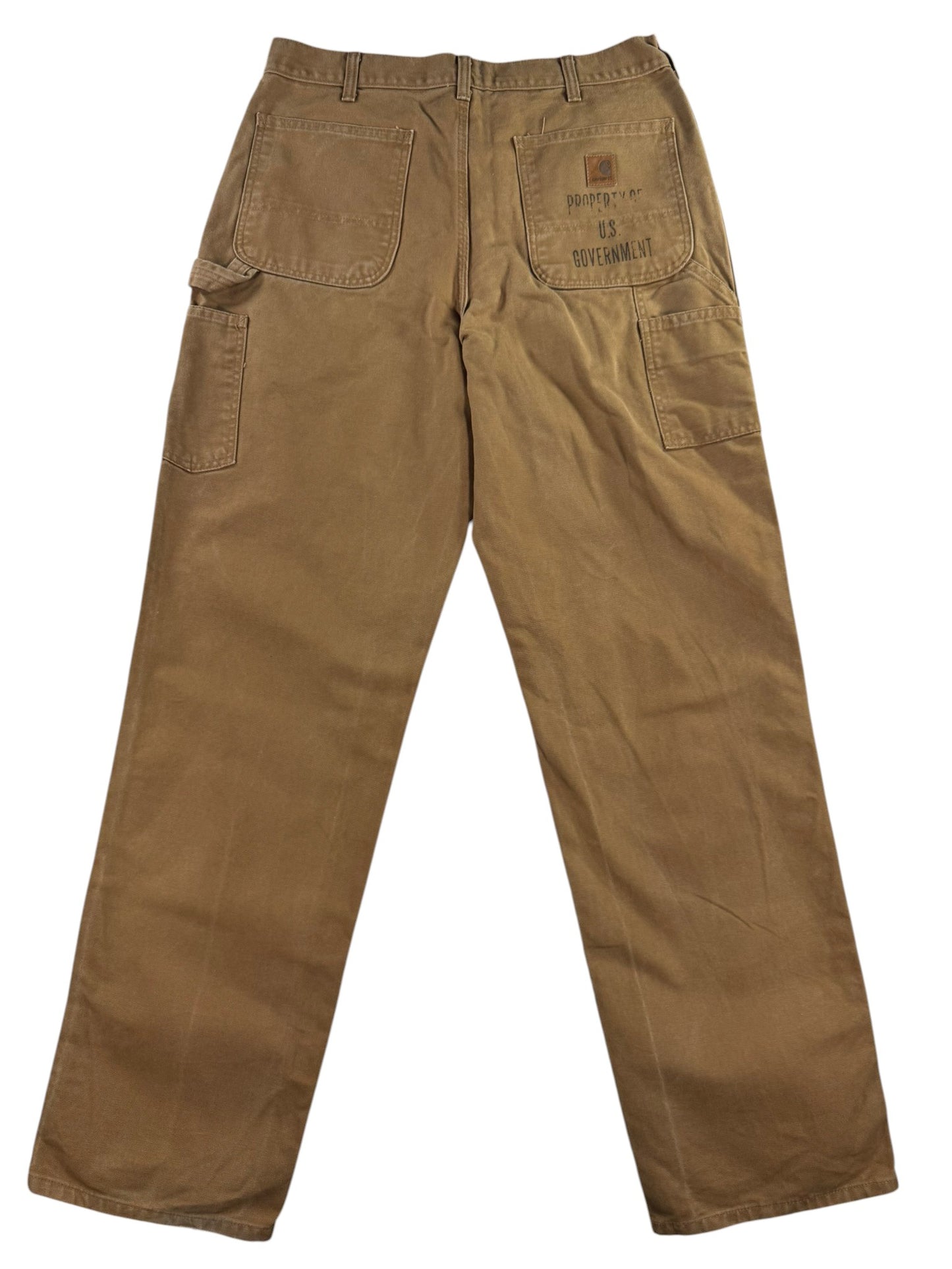 Carhartt B11 BRN Carpenter Pants Brown Duck Canvas Work Trousers Men's 34x35