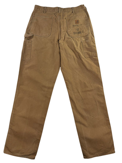 Carhartt B11 BRN Carpenter Pants Brown Duck Canvas Work Trousers Men's 34x35