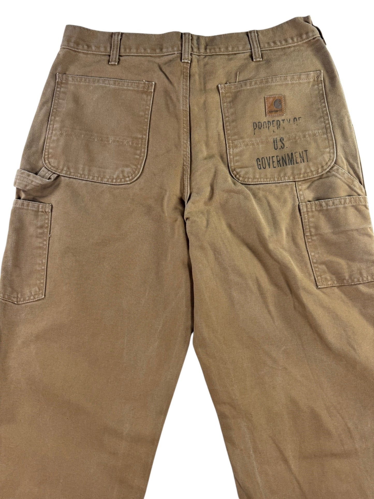 Carhartt B11 BRN Carpenter Pants Brown Duck Canvas Work Trousers Men's 34x35