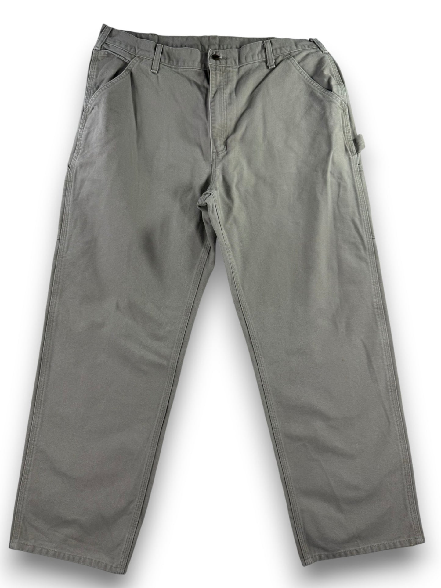 Carhartt B11 DES Mens 38x30 Beige Utility Work Loose Fit Washed Duck Carpenter Pants
