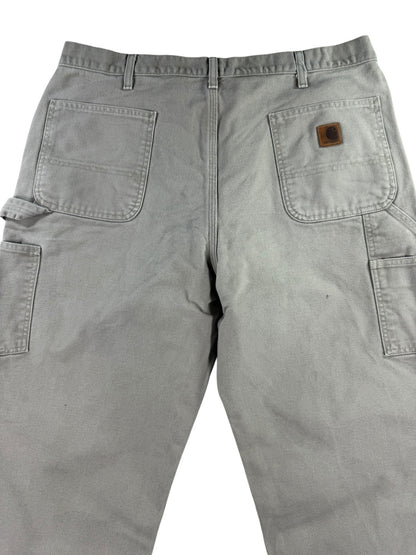Carhartt B11 DES Mens 38x30 Beige Utility Work Loose Fit Washed Duck Carpenter Pants