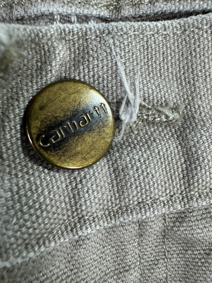 Carhartt B11 DES Mens 38x30 Beige Utility Work Loose Fit Washed Duck Carpenter Pants