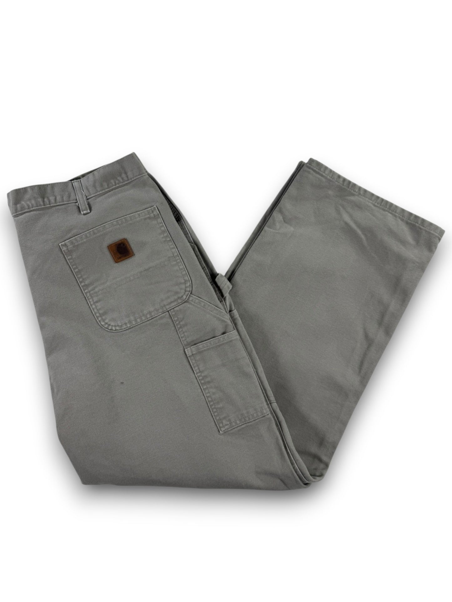 Carhartt B11 DES Mens 38x30 Beige Utility Work Loose Fit Washed Duck Carpenter Pants