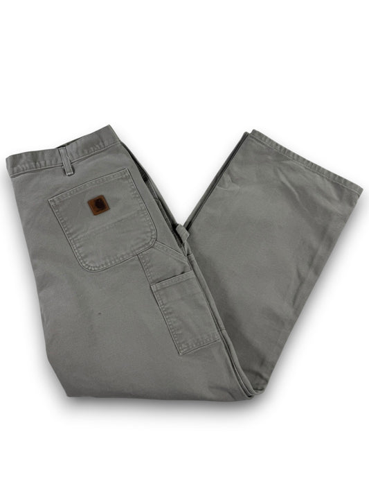 Carhartt B11 DES Mens 38x30 Beige Utility Work Loose Fit Washed Duck Carpenter Pants