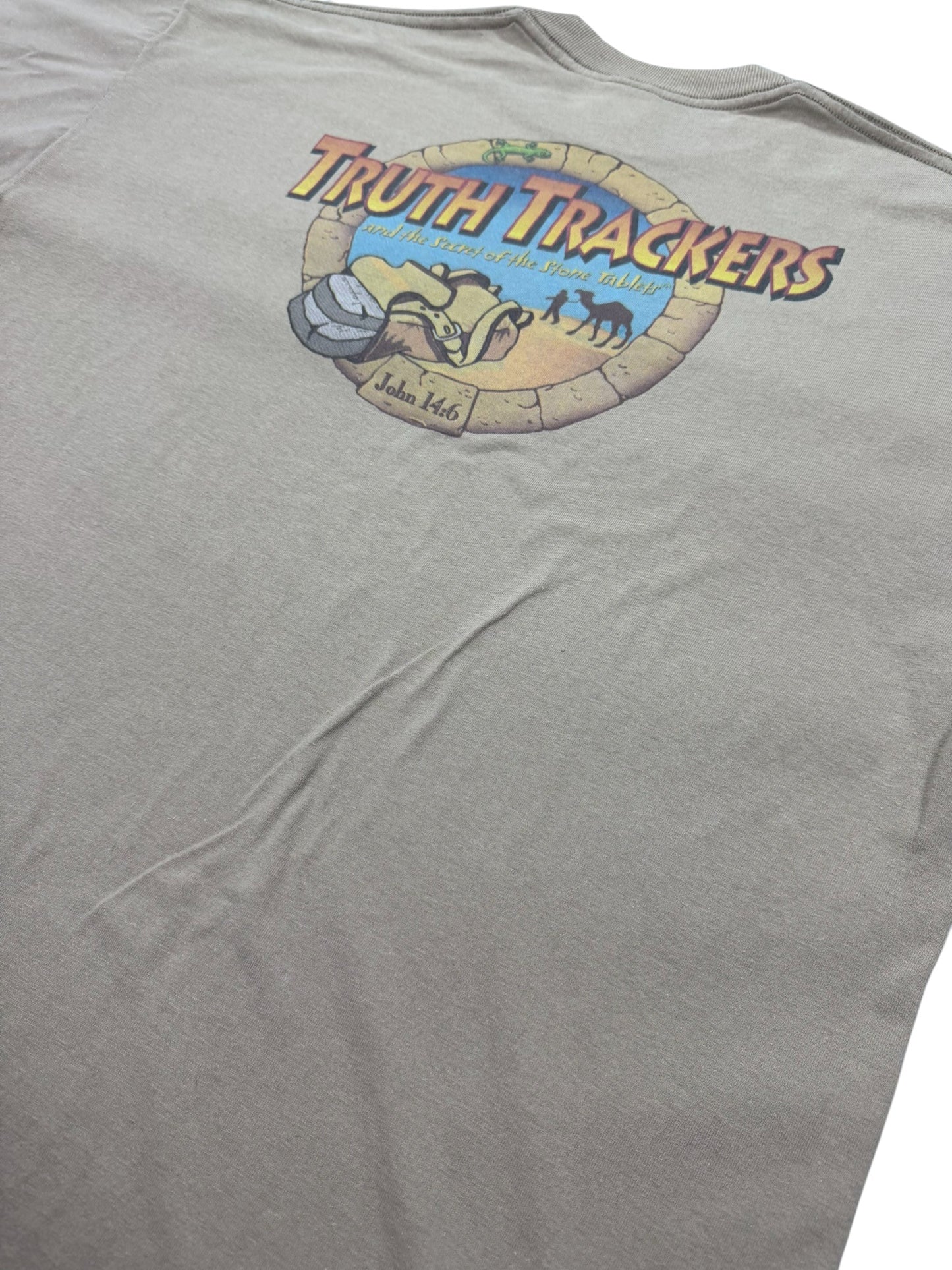 Vintage Y2K Truth Trackers Indiana Jones John 14:6 Jesus Tee (XL)