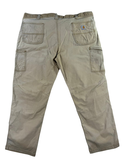Carhartt Double Knee Pants Mens 44x30 Sun Faded Tan Distressed Relaxed Fit Flex