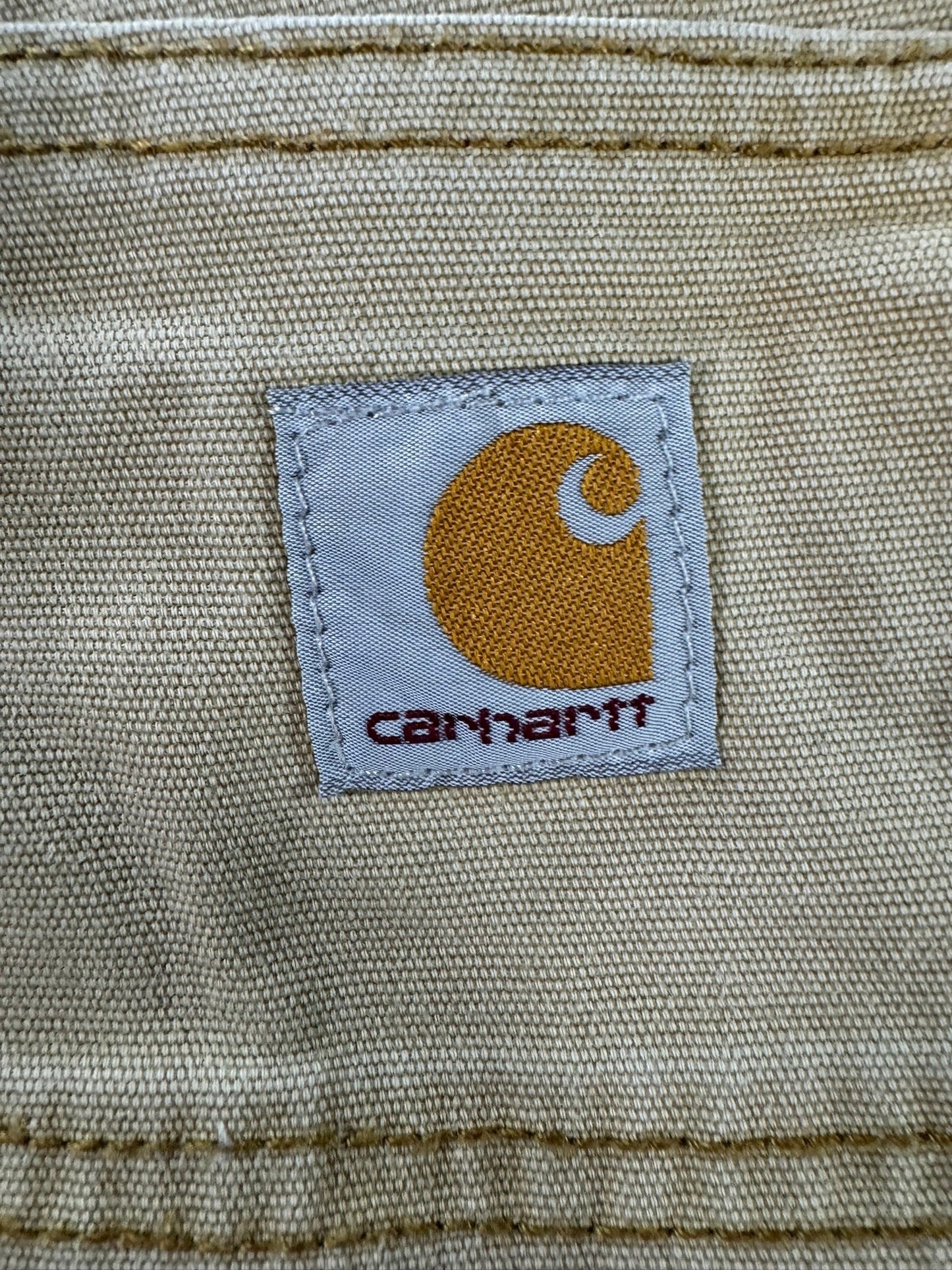 Carhartt Double Knee Pants Mens 44x30 Sun Faded Tan Distressed Relaxed Fit Flex