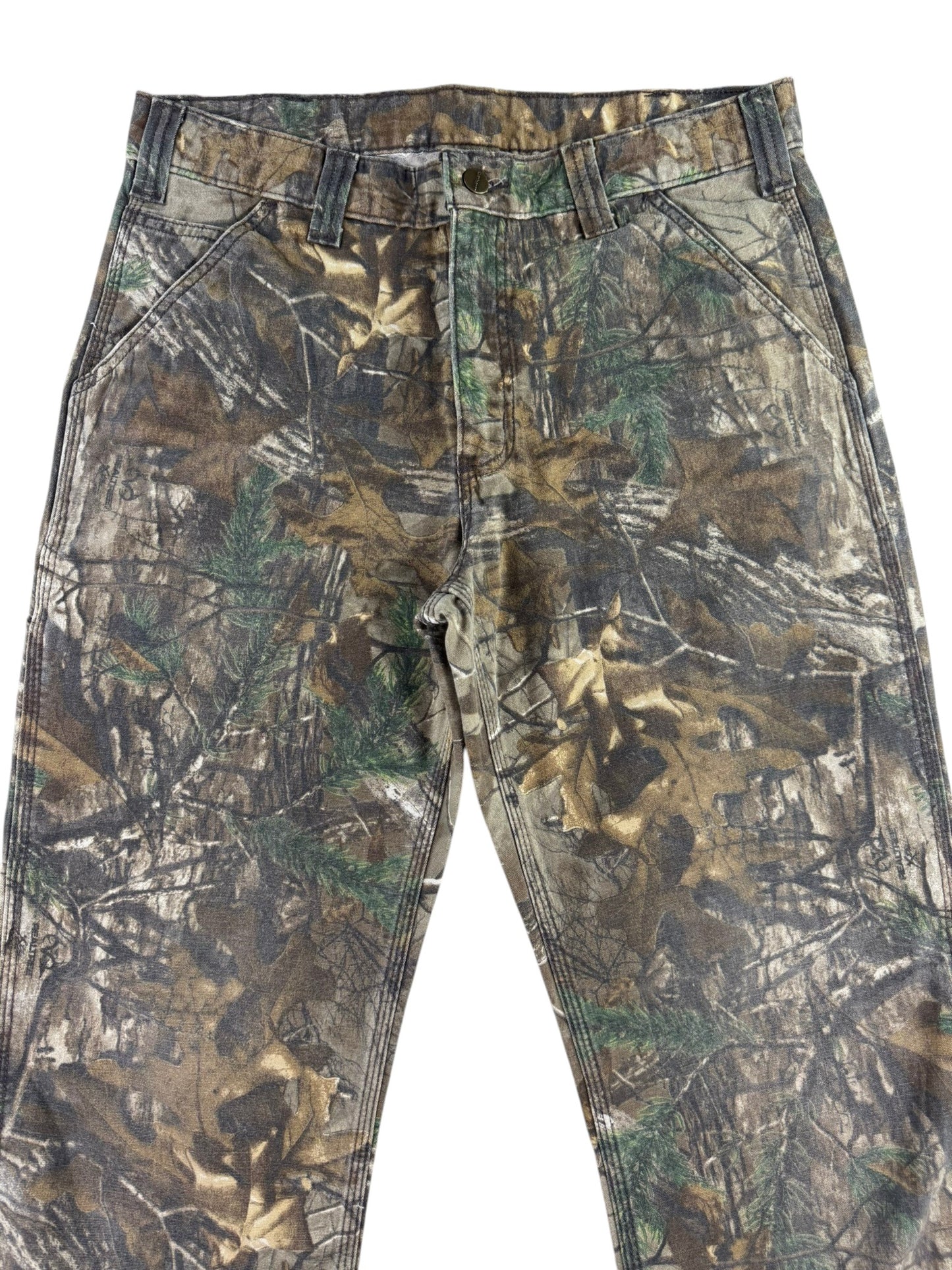 Carhartt Realtree Camo Canvas Carpenter Pants Men's Size 32W 28L Altered Length!