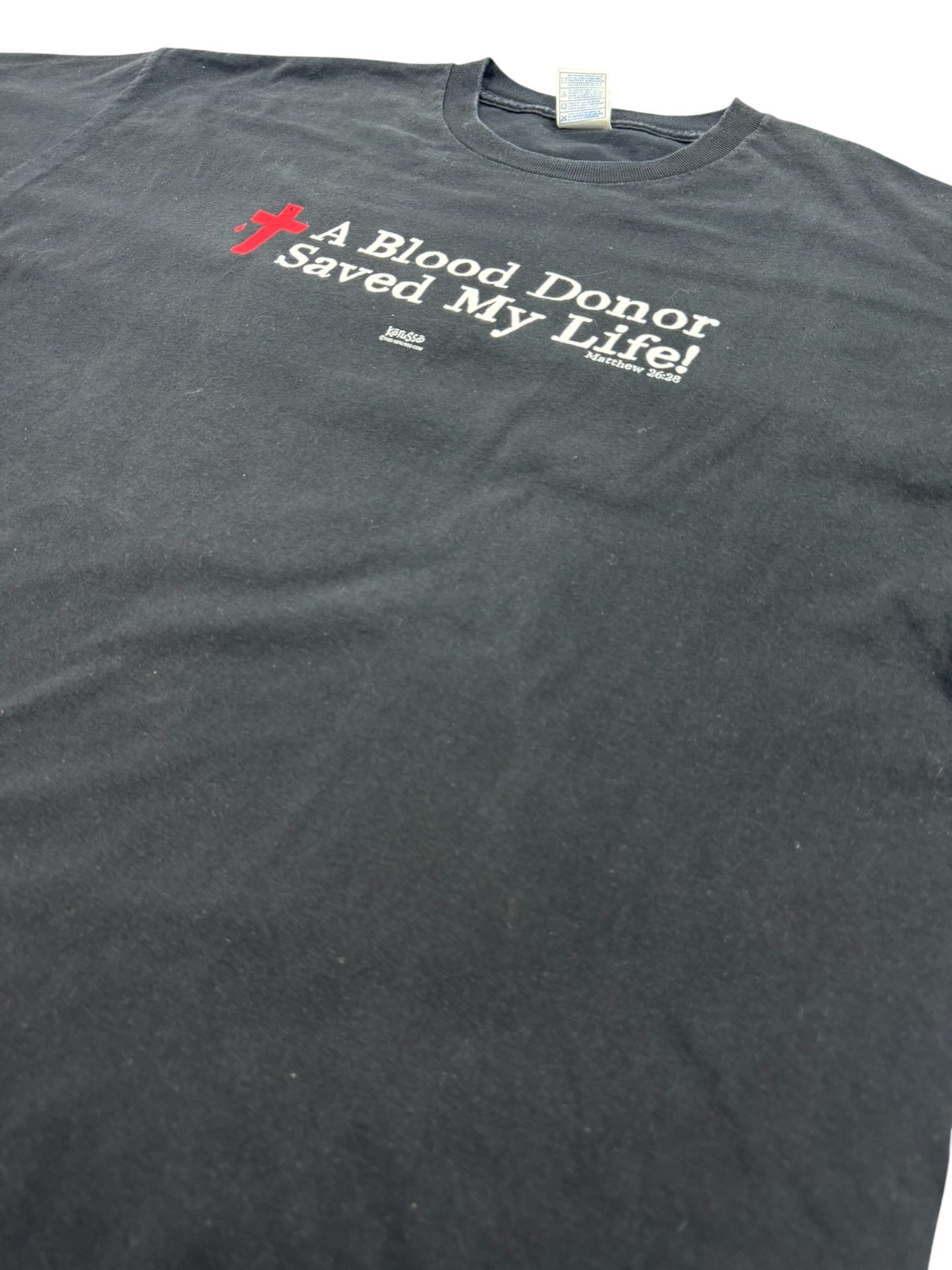 Vintage Kerusso “A Blood Donor Saved My Life” Christian Jesus Tee (2XL)