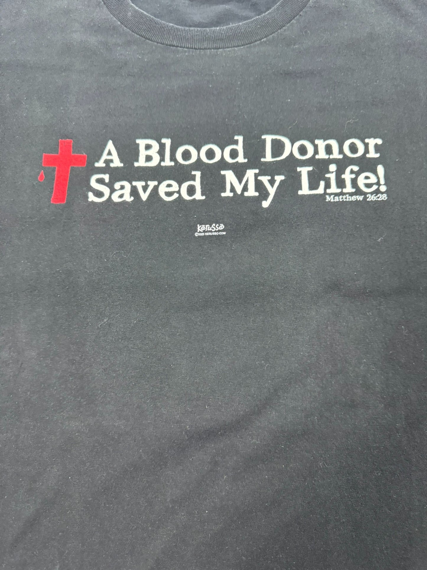 Vintage Kerusso “A Blood Donor Saved My Life” Christian Jesus Tee (2XL)