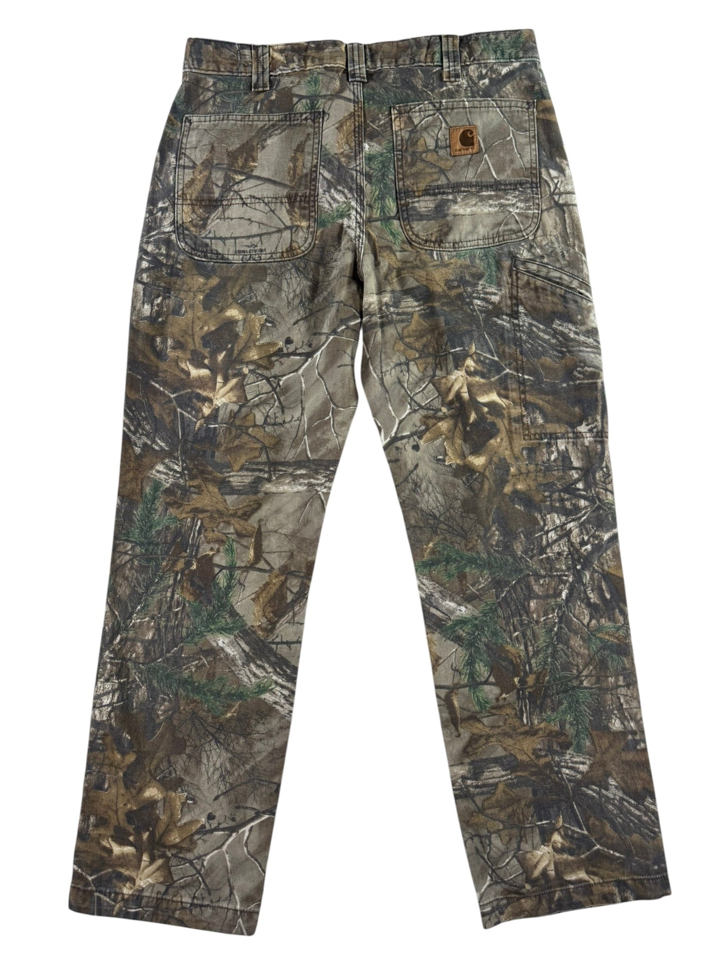 Carhartt Realtree Camo Canvas Carpenter Pants Men's Size 32W 28L Altered Length!