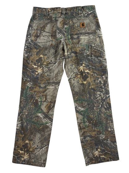 Carhartt Realtree Camo Canvas Carpenter Pants Men's Size 32W 28L Altered Length!