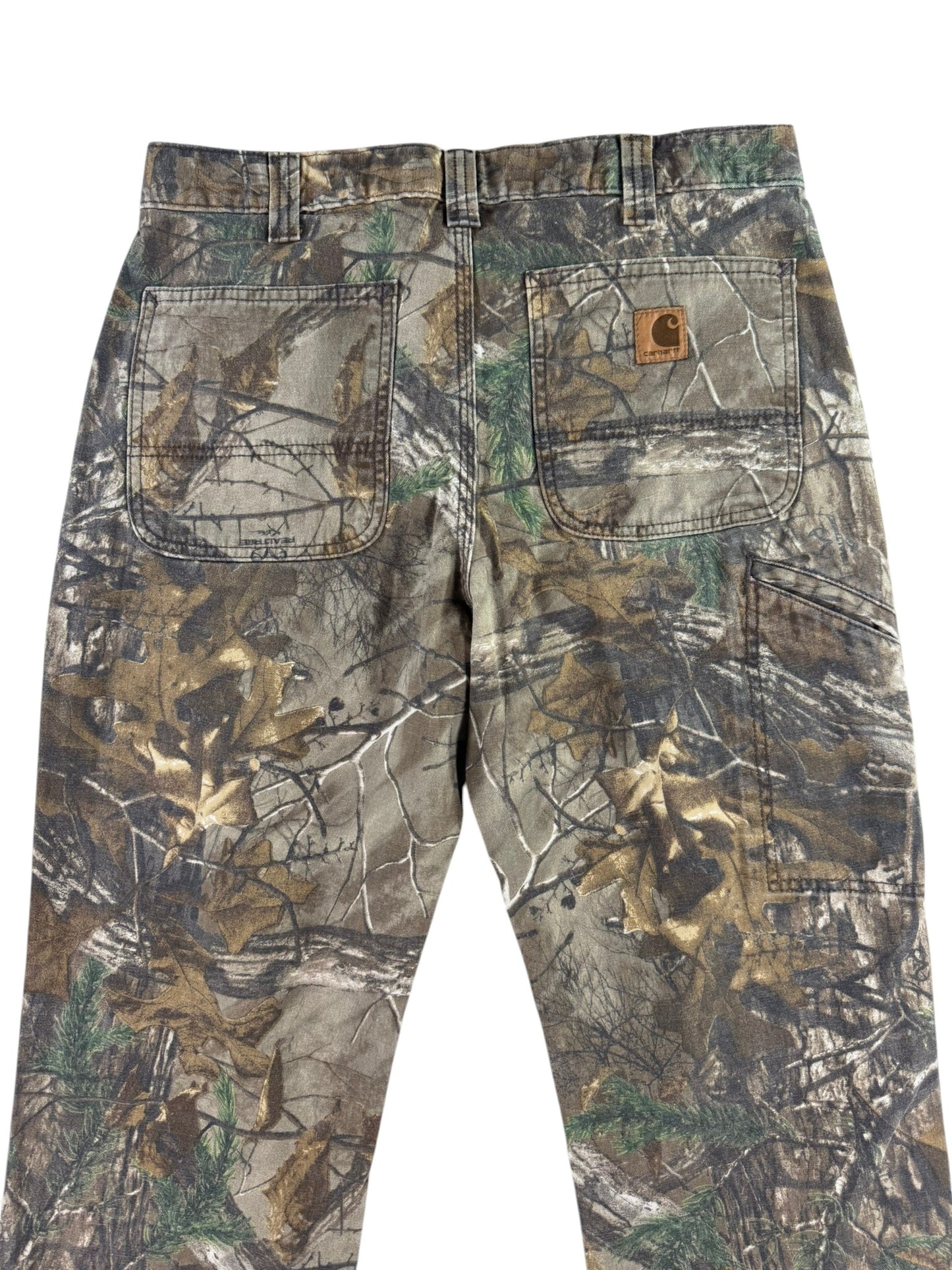 Carhartt Realtree Camo Canvas Carpenter Pants Men's Size 32W 28L Altered Length!